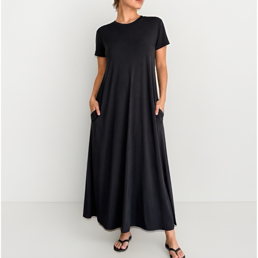 Norton Studio VTG 90s Minimalist Long Dress Sz S Korean Skater Cocoon Athleisure
